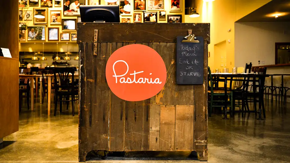 Pastaria restaurant interior branding by Atomicdust