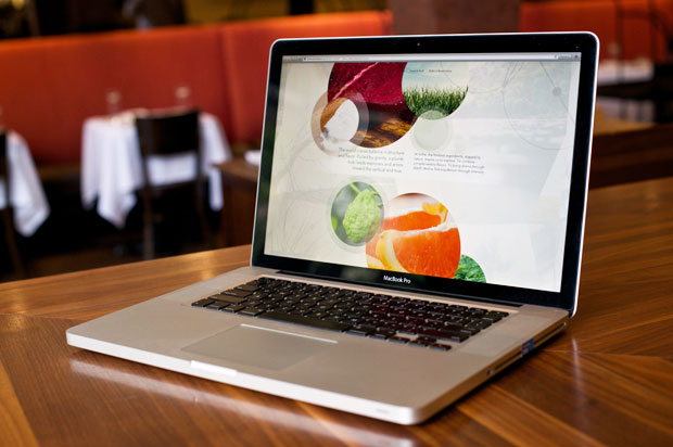 Niche Restaurant's website on a laptop