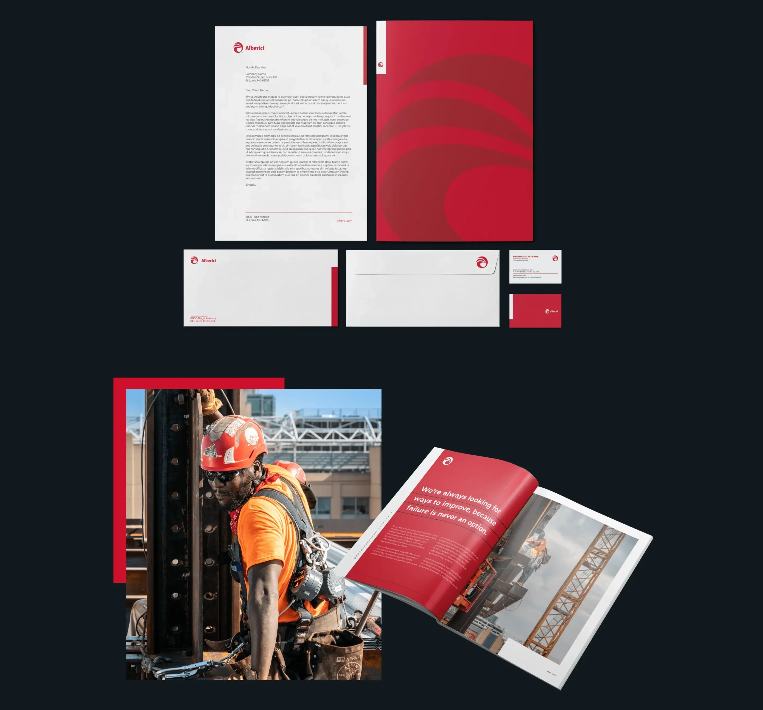 Alberici Commercial Construction Branding Stationary Suite