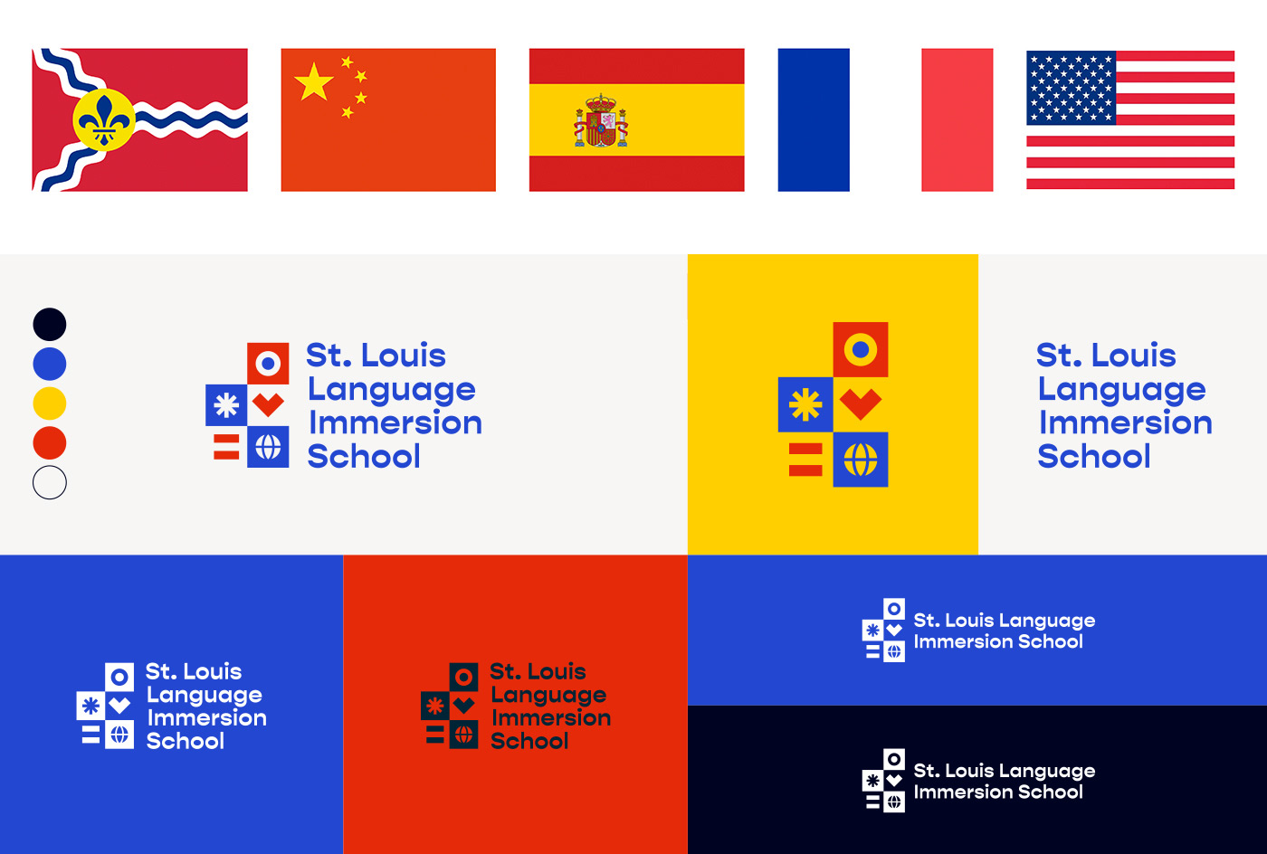 St. Louis Language Immersion School's new logo, logo mark and colors