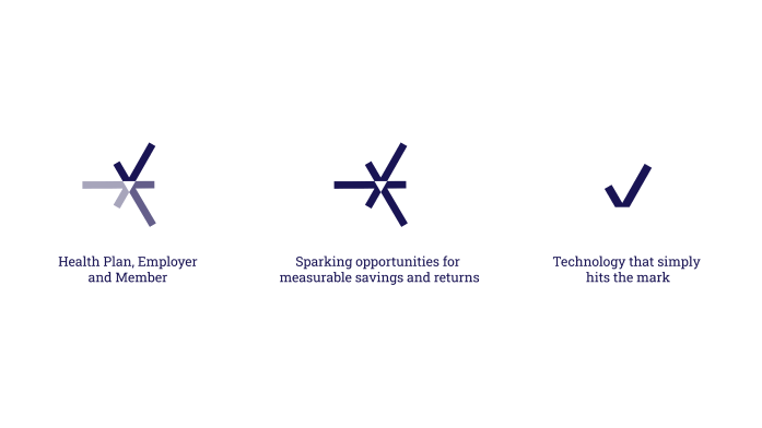 Details from the Intellivo logo, including representations of the three parties involved and technology that helps companies succeed