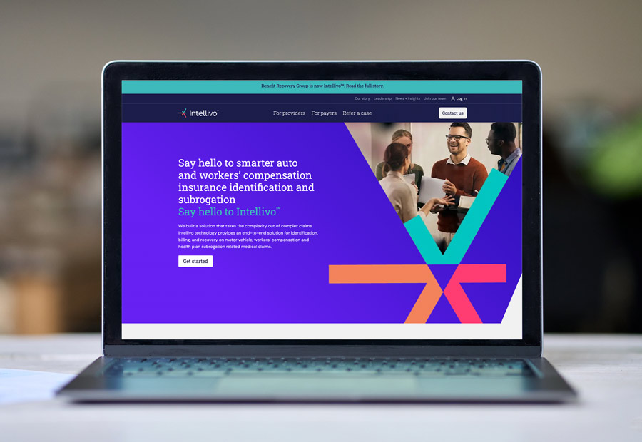 Intellivo website design on a laptop