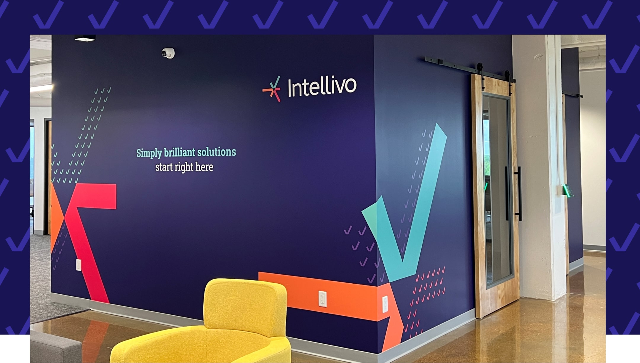 Environmental branding for the interior of the Intellivo office