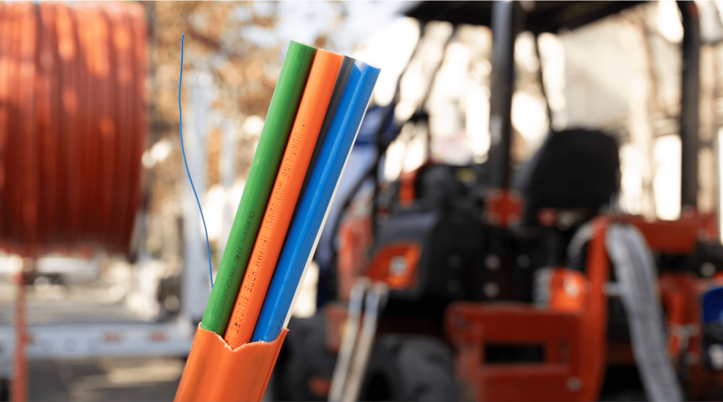 Fiber cables at a fiber installation site