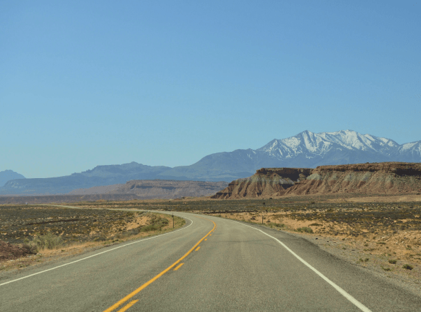 Mountains next to a highway