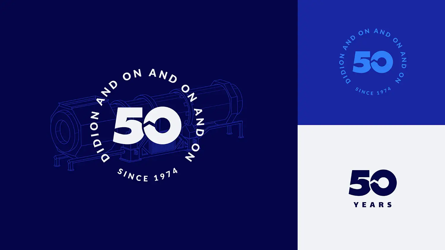 An iteration of DIDION's logo to celebrate the metal processing equipment company's 50th anniversary