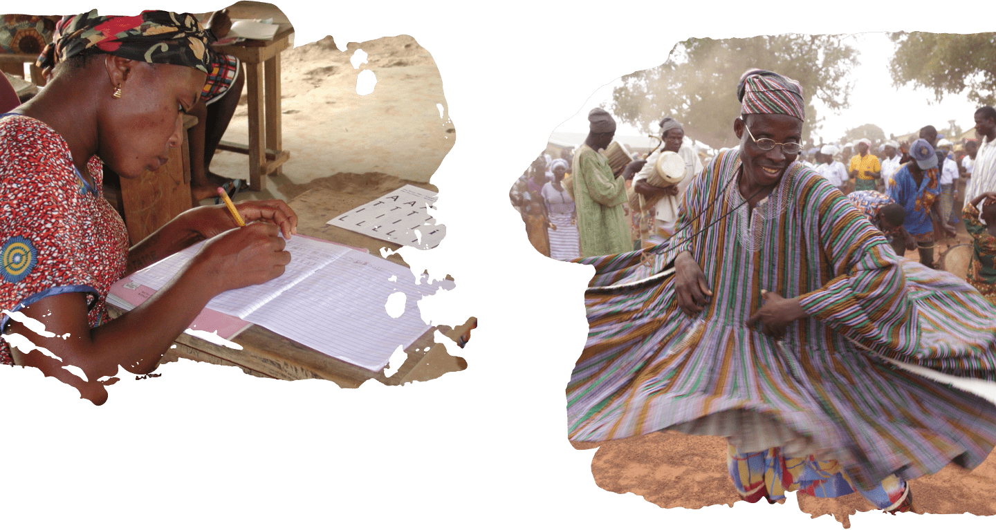 Images from the Lutheran Bible Translators website design showing participants in the nonprofit's programming