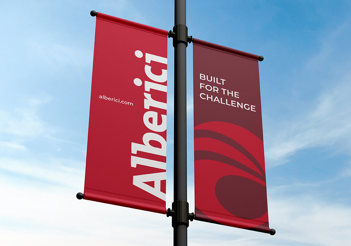 Alberici lamp post banner branding