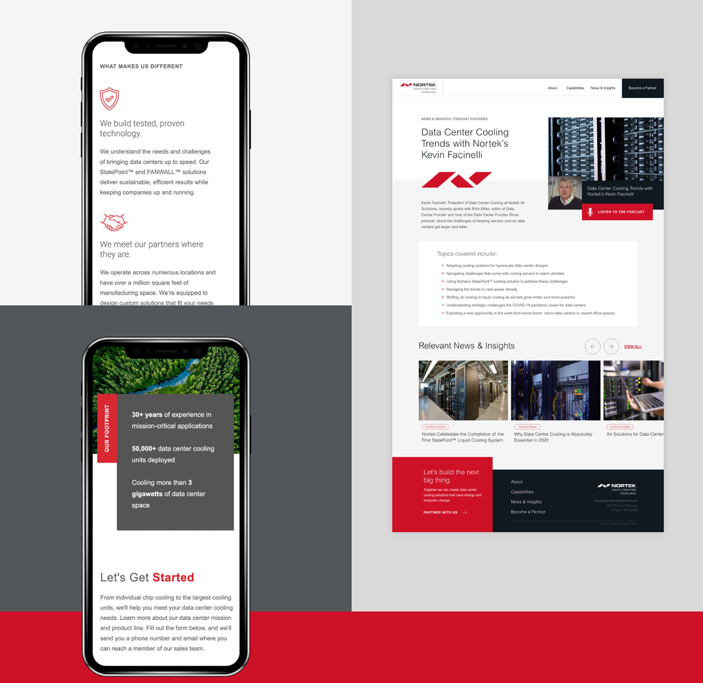 Nortek's website on mobile devices
